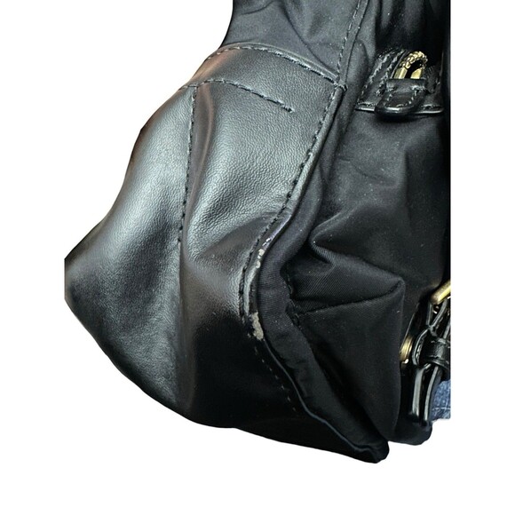 Tory Burch Perry Nylon Crossbody Shoulder Bag Black Strap Green Interior - Picture 6 of 16